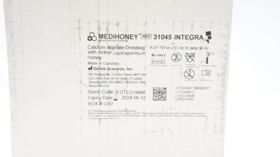 Integra 31045 Medihoney Calcium Alginate Dressing 4inch x 5inch (x) - Box of 50